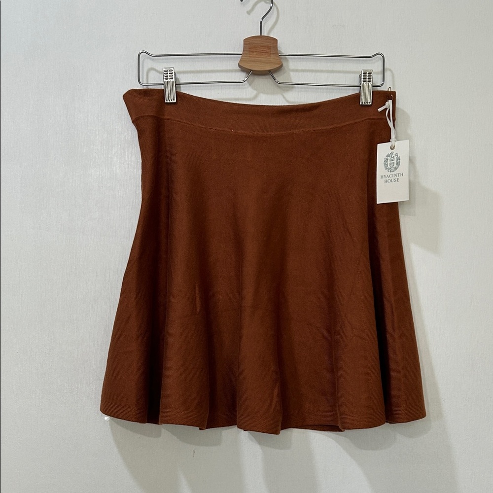 TUCKERNUCK HYACINTH HOUSE CHESTNUT CONNIE KNIT MINI SKIRT Sz LG NEW - Picture 2 of 9